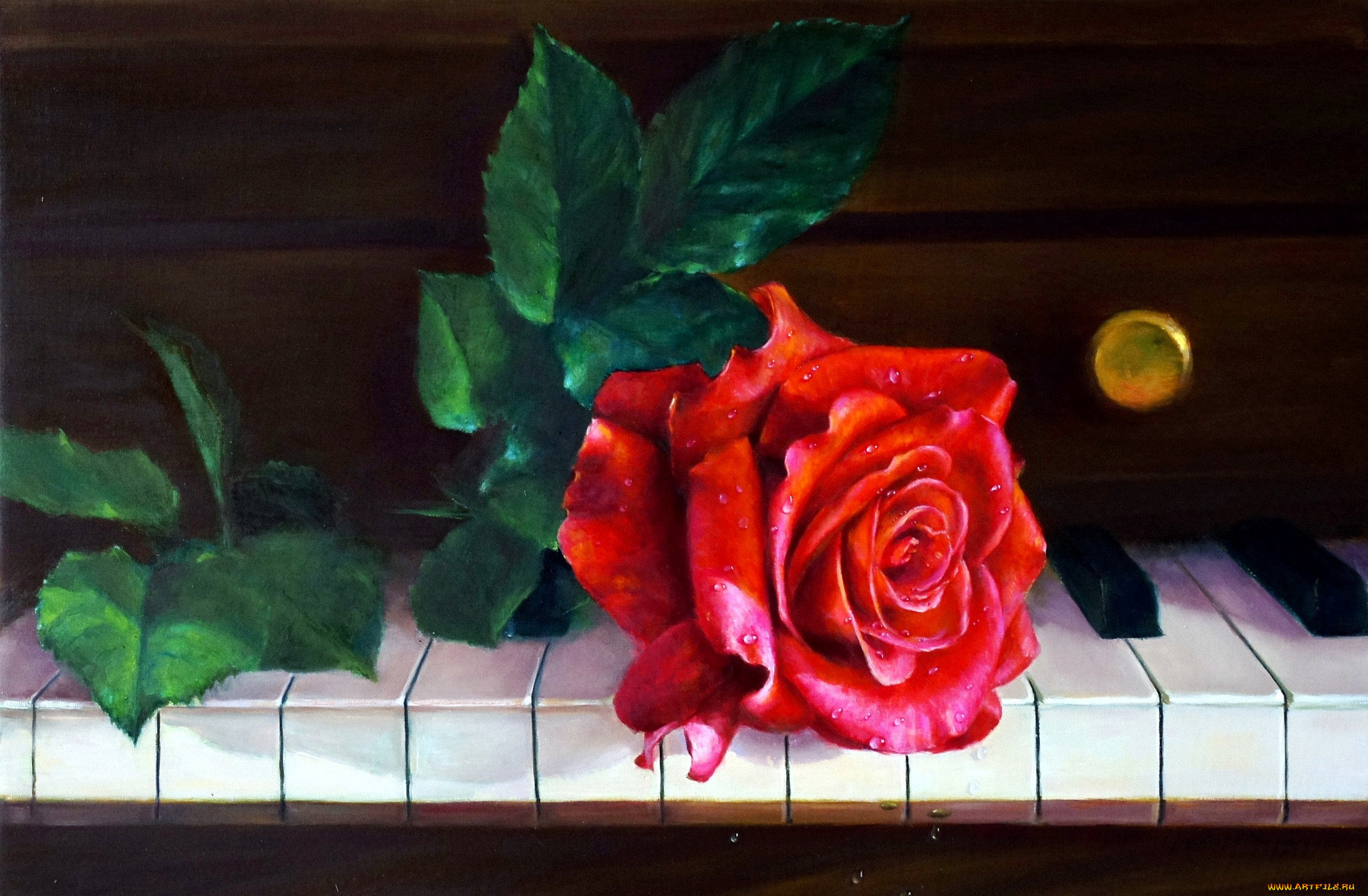 Рояль и роза живопись